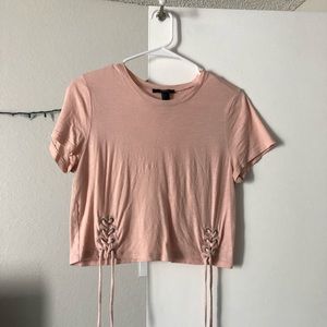 Light pink Forever 21 crop top shirt